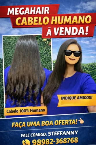 Cabelo humano mega hair pra vender logo