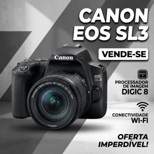 Canon EOS SL3 Completa | Lente + Cartão de Memória + Acessórios (Aceito Cartão)