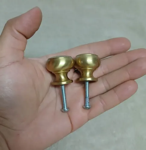 Puxadores Vintage Dourados Anos 60 Item Antiquário 2 Unidades