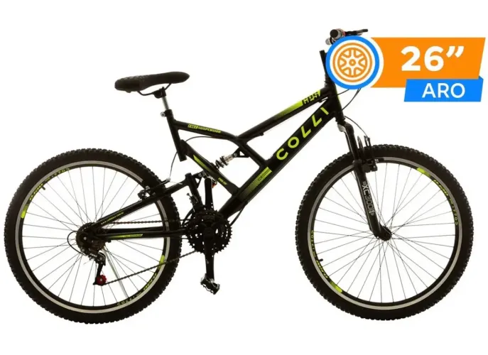 Bicicleta Aro 26 Colli GPS 21 Marchas Freio V-Brake Quadro Aço Carbono