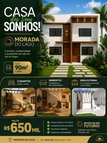 CASA DUPLEX MORADA DO LAGO LINHARES ES 03 QUARTOS 01 SUÍTE, SALA INTEGRADA COM A COZINHA