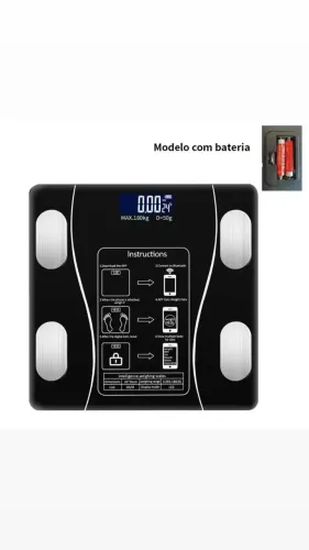 Balança digital com bioimpedância e Bluetooth (app)
