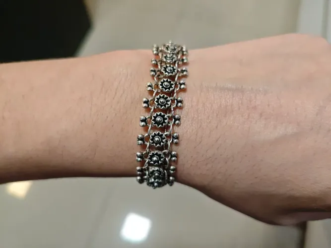 Pulseira prata fina Bali 19cm