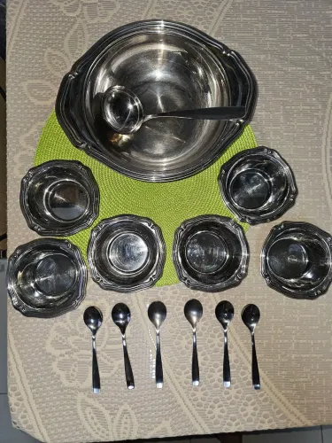 Conjunto para sobremesas em inox