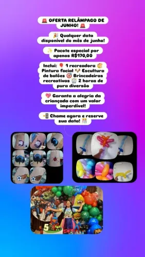 Animação de festa infantil ou evento infantis 
