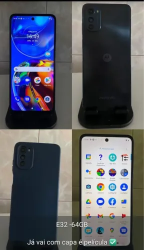 Motorola E32 em OTÍMO  estado INCLUÍDO capa e película