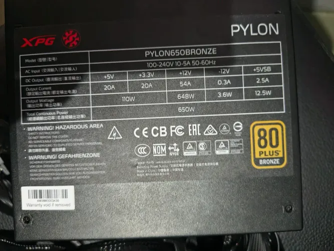 FONTE PC 650W XPG 80 PLUS 