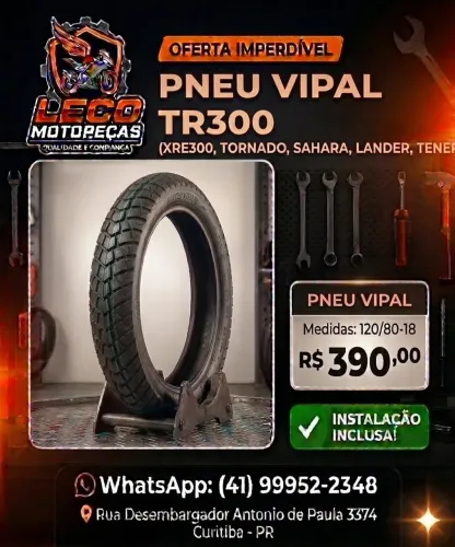Pneu 120/80-18 XRE300, LANDER, SAHARA, TORNADO, TENERÉ