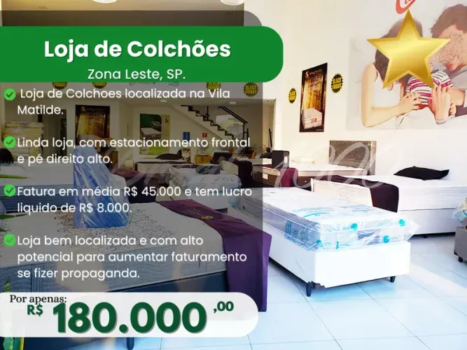 Loja de Colchões na Zona Leste de SP. (Cod. 112247)