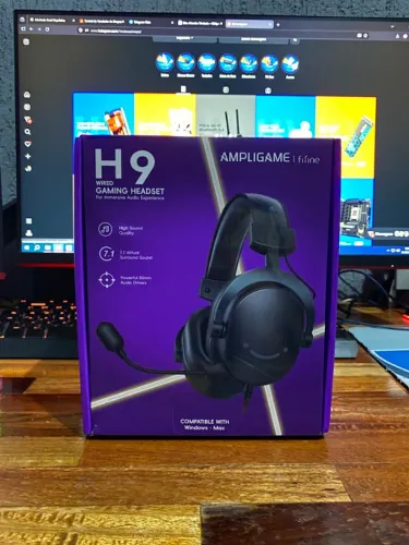 Headset Gamer Fifine H9, Som Surround 7.1, USB, Console e PC, Preto - H9