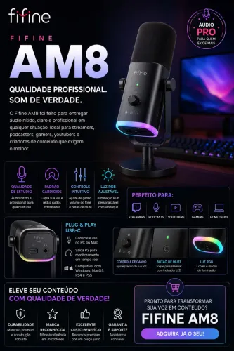 MICROFONE FIFINE AM8 | PRONTA ENTREGA