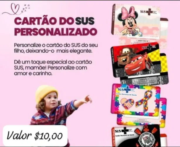 Cartão do SUS personalizado e crachá 