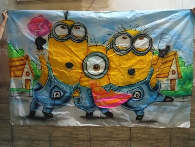 Painel de lona Minions