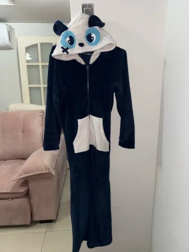 Pijama macacão pucket panda - Azul - P