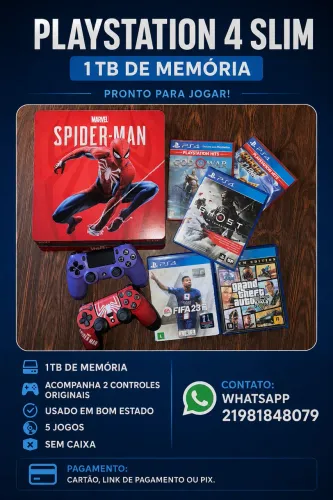 PlayStation 4 Slim 1TB + Jogos