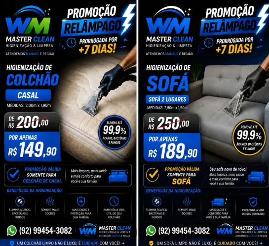 Limpeza e Higienização de Estofados - Remoção de manchas, mal odor, ácaros e bactérias.