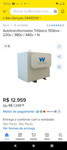 Autotransformador Trifásico 150Kva 220v / 380v / 440v + N
