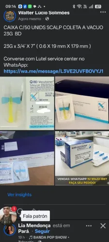 SCAP VACUTAINER BD 23G CAIXA COM 50 UNIDS