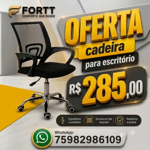 Cadeiras para escritório da marca FORTT - Oferta