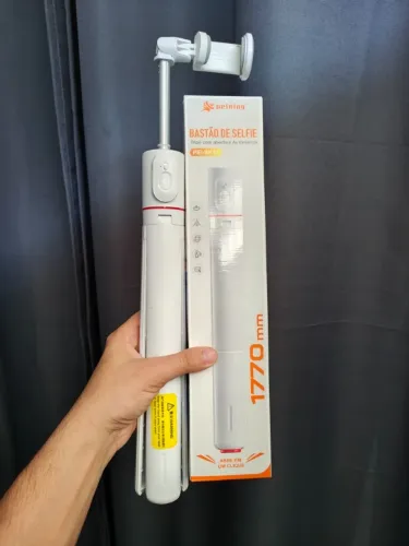 Tripé e Bastão Selfie para Celular Peining 1.8 metros Branco