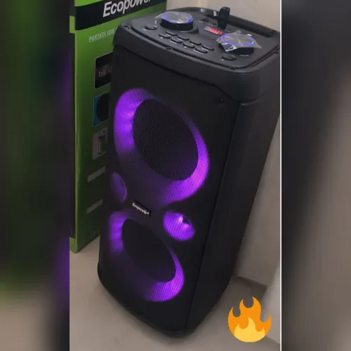 Caixa de Som Ecopower Potente 15.000W Bluetooth Nova Lacrada Com Garantia 