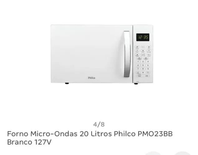 Forno Micro-Ondas 20 Litros Philco Branco 127V