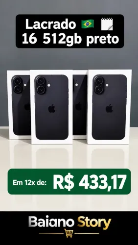 iPhone 16 512GB Preto Lacrado