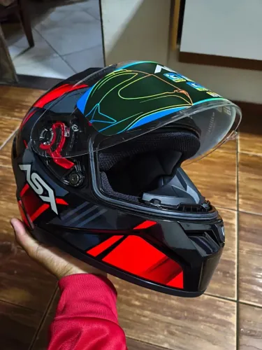 Capacete ASX City Start Vermelho/Cinza Nº 56 Novo