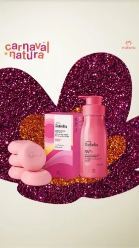 Conjunto Acerola e Hibisco Natura Tododia - Caixa de Sabonetes e Creme Hidratante 400ml