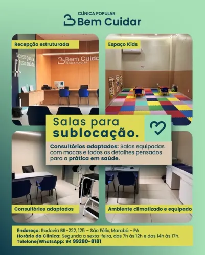 Consultório para alugar - Bem Cuidar São Félix - por hora, turno ou mensal