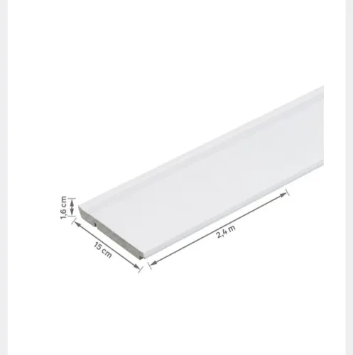 7 PEÇAS RODAPÉ 15cm Frisado Branco Poliestireno Lev152 Santa Luzia Lote Com 7 Unidades