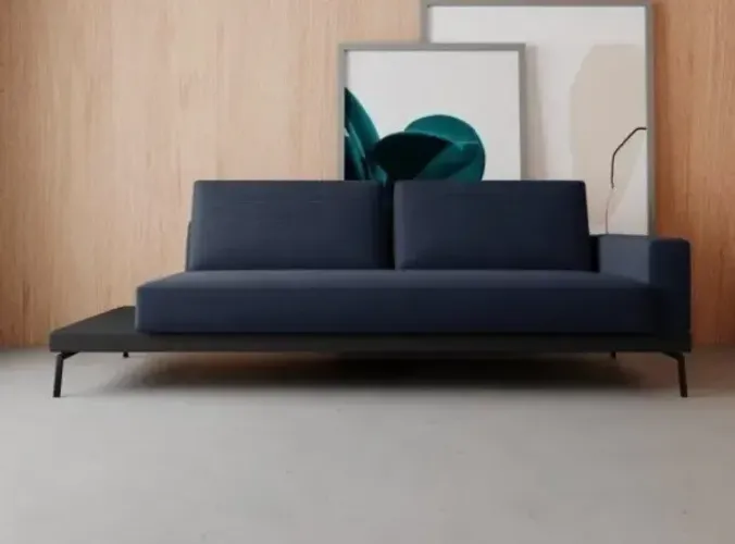 Sofa azul marinho em linho