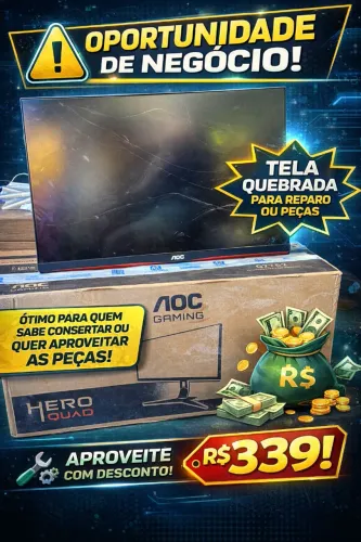 Monitor AOC 27" QHD 155Hz Q27G2 - Tela Quebrada (Para Reparo)