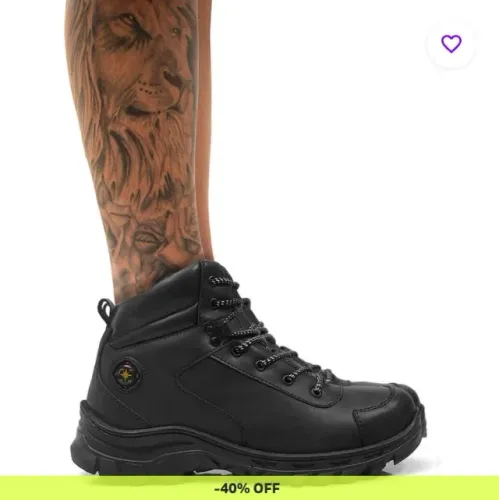 Bota Masculina Adventure Leve Confortável Resistente Trilha Tracking Antiderrapante - Pret