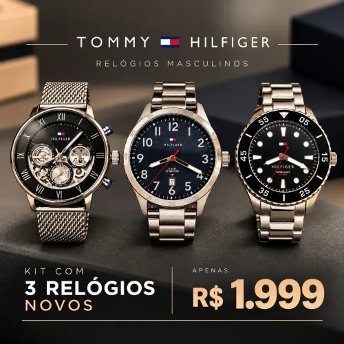 Kit 3 relógios tommy hilfiger novos sem uso