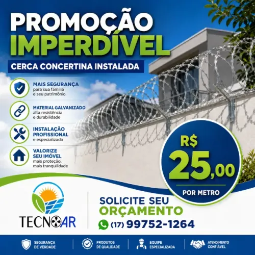 cerca concertina já instalada em até 12x