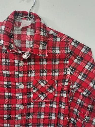 Camisa infantil xadrez veste 6,7 anos/ camisa xadrez grunge meninos e meninas super fofa
