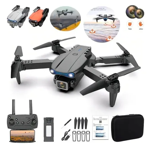 Drone E99 4K Câmera Dual Wi-Fi FPV Mini 20min Voo Preto