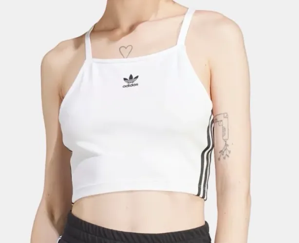 top cropped adidas branco