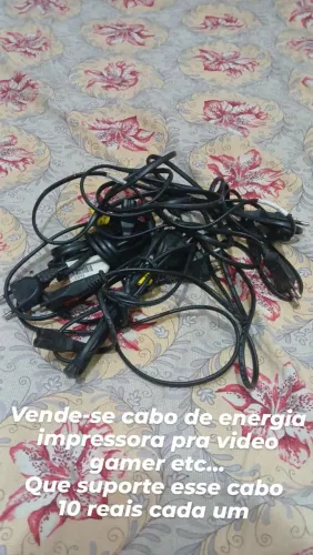 Vende-se cabo de energia impressora pra video gamer etc....que suporte esse cabo 