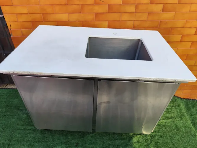 Pia industrial inox pedra quatzo