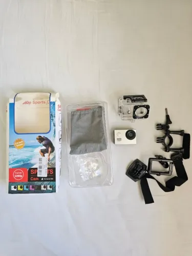 Câmera de Ação Sports Cam 1080p Completa + Case Waterproof + Acessórios