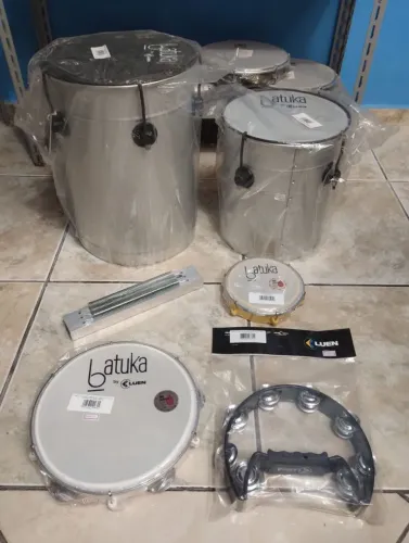 Kit pagode Tantan + Repique + reco reco + pandeiro + pandeirola + tamborim na promoção 