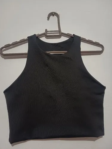 Cropped preto suplex tecido duplo m