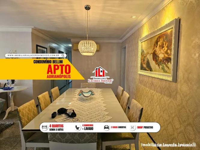 Bellini, 180m², 4 quartos sendo 3 suítes, 3 vagas cobertas, Bairro Adrianópolis