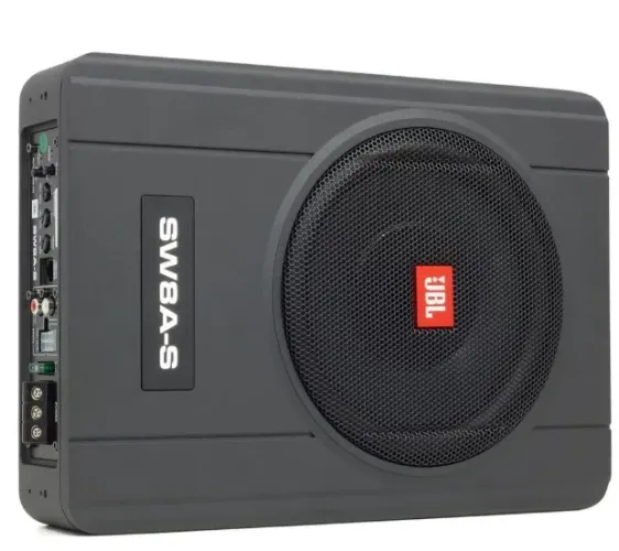 caixa amplificada jbl harman sw8a-s slim sub 8 pol 150w rms
