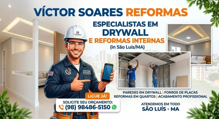 Víctor Soares Reformas | Paredes e Forros em Drywall - São Luís
