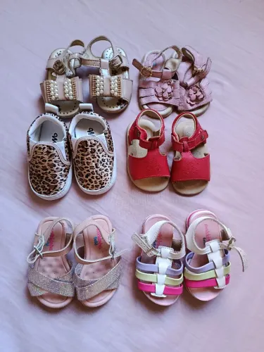 Lote sapatos bebê menina