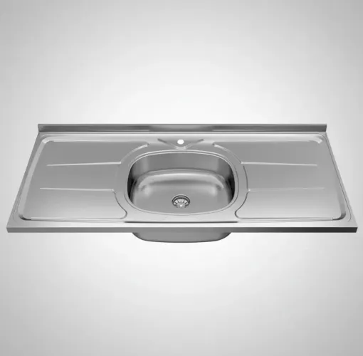Pia GhelPlus Inox Aço 1.20x0.53 + Furo De Torneira + Valvula America