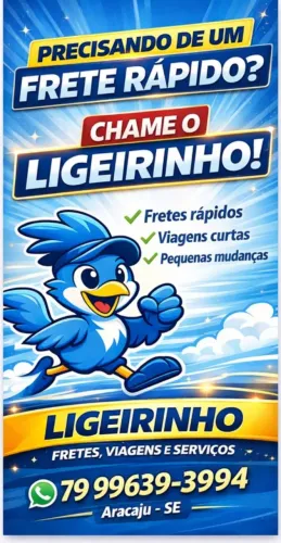 Fretes, viagens e pequenas mudanças, inclusive pra o interior.